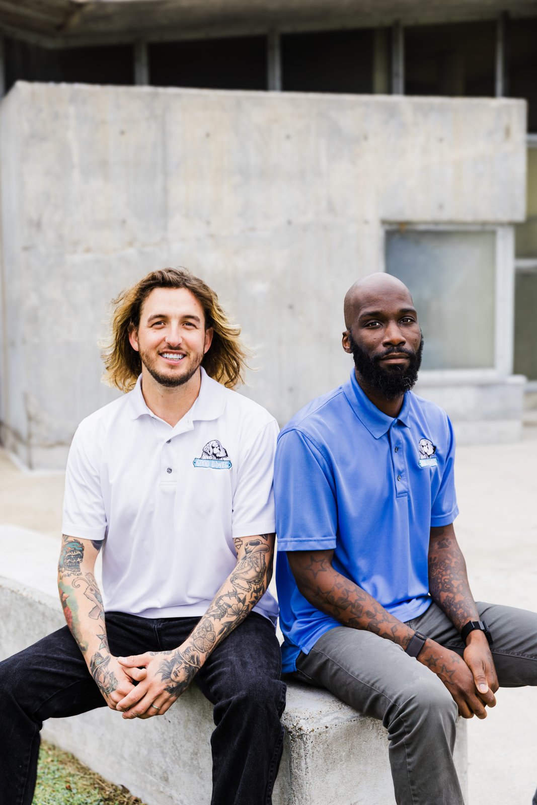 Wesley Dawe and Anthony Mason seated together in Good Daweg shirts Wesley Dawe and Anthony Mason seated together in Good Daweg shirts